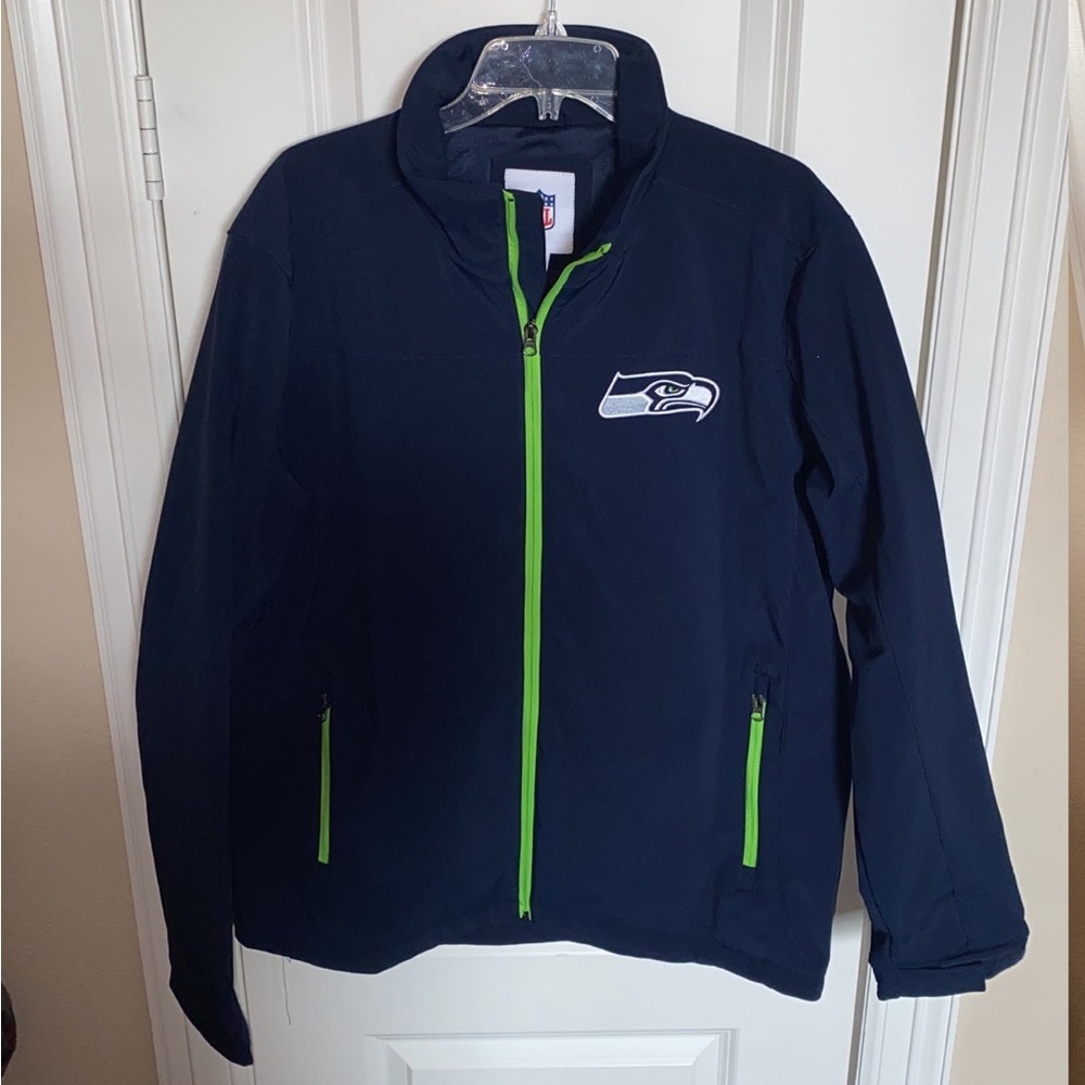 NFL Seattle Seahawks Full Zip Embroidered Jacket Size Large